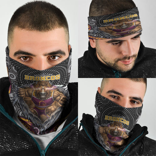 Brisbane Broncos Neck Gaiter The Scream of Lightning Eyes - Indigenous Dot Ripping Effect