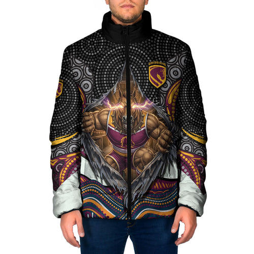 Brisbane Broncos Padded Jacket The Scream of Lightning Eyes - Indigenous Dot Ripping Effect