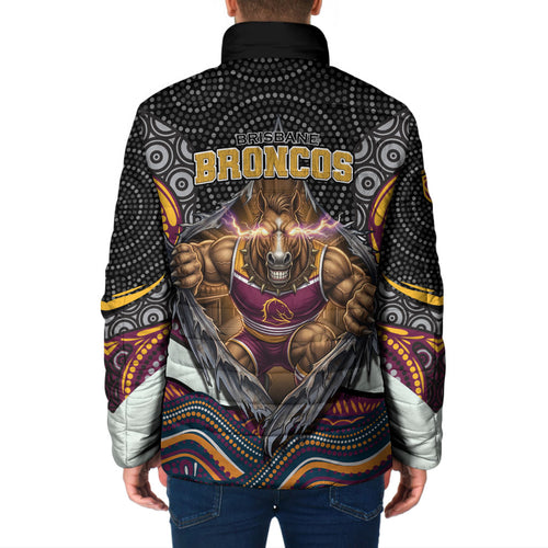 Brisbane Broncos Padded Jacket The Scream of Lightning Eyes - Indigenous Dot Ripping Effect