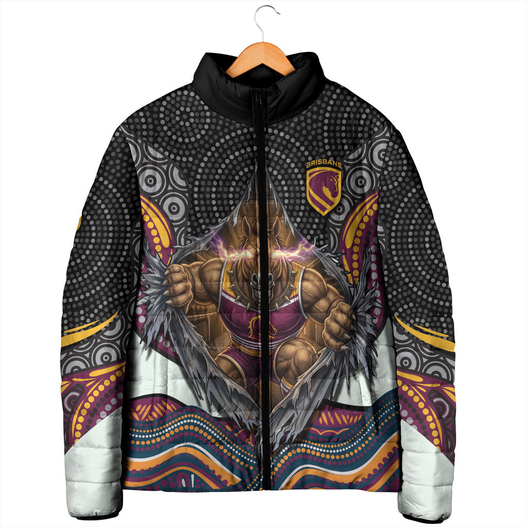 Brisbane Broncos Padded Jacket The Scream of Lightning Eyes - Indigenous Dot Ripping Effect