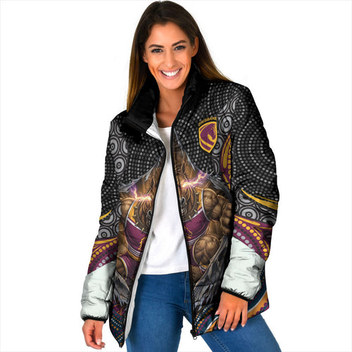 Brisbane Broncos Padded Jacket The Scream of Lightning Eyes - Indigenous Dot Ripping Effect