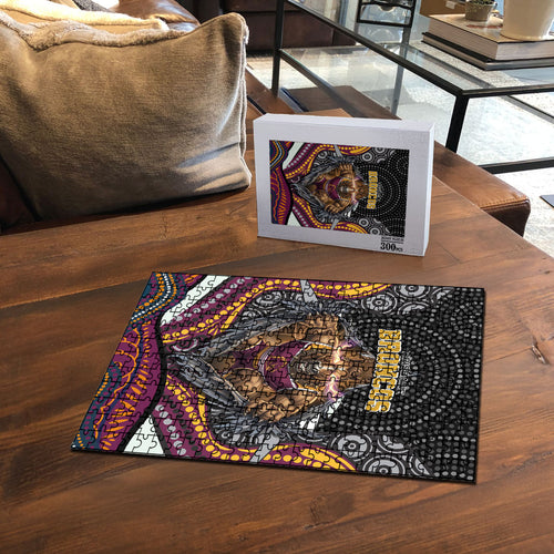 Brisbane Broncos Puzzle The Scream of Lightning Eyes - Indigenous Dot Ripping Effect