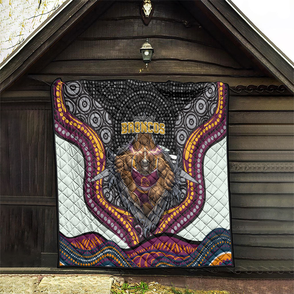 Brisbane Broncos Quilt The Scream of Lightning Eyes - Indigenous Dot Ripping Effect