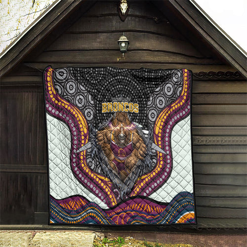 Brisbane Broncos Quilt The Scream of Lightning Eyes - Indigenous Dot Ripping Effect