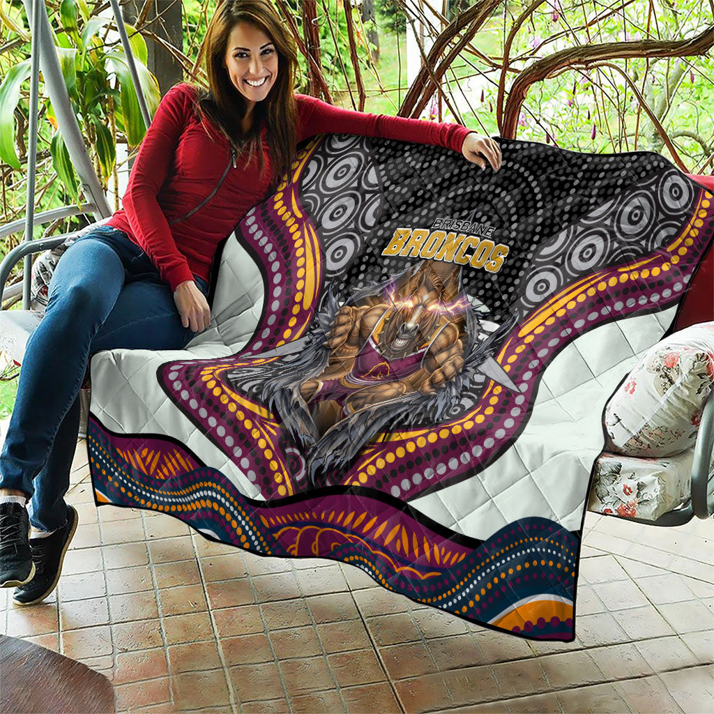 Brisbane Broncos Quilt The Scream of Lightning Eyes - Indigenous Dot Ripping Effect