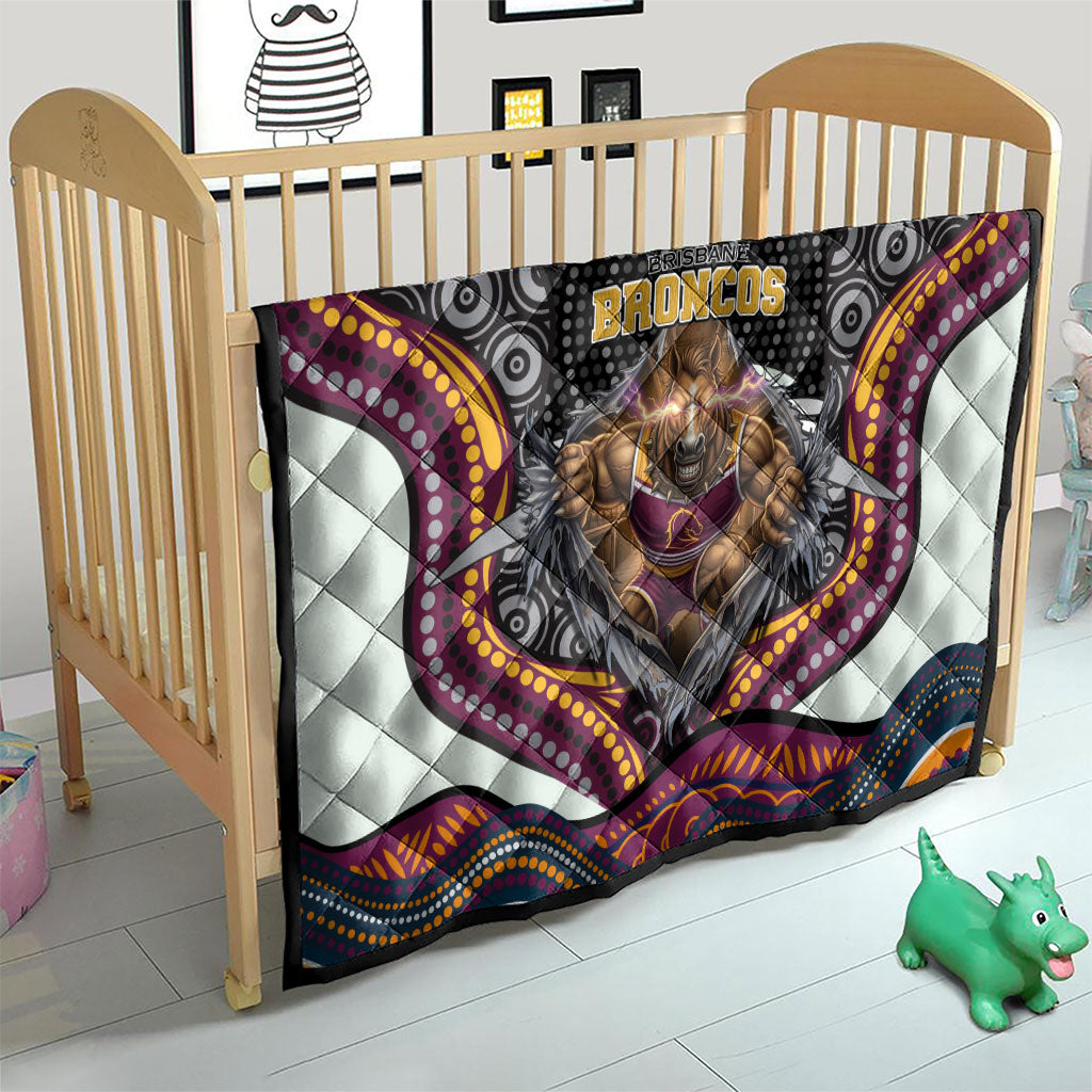 Brisbane Broncos Quilt The Scream of Lightning Eyes - Indigenous Dot Ripping Effect