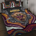 Brisbane Broncos Quilt Bed Set The Scream of Lightning Eyes - Indigenous Dot Ripping Effect