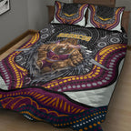 Brisbane Broncos Quilt Bed Set The Scream of Lightning Eyes - Indigenous Dot Ripping Effect