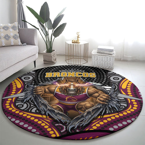 Brisbane Broncos Round Carpet The Scream of Lightning Eyes - Indigenous Dot Ripping Effect