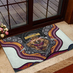 Brisbane Broncos Rubber Doormat The Scream of Lightning Eyes - Indigenous Dot Ripping Effect