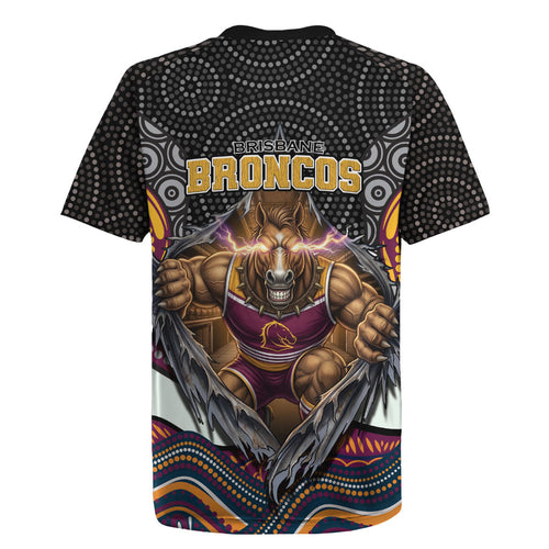 Brisbane Broncos Rugby Jersey The Scream of Lightning Eyes - Indigenous Dot Ripping Effect