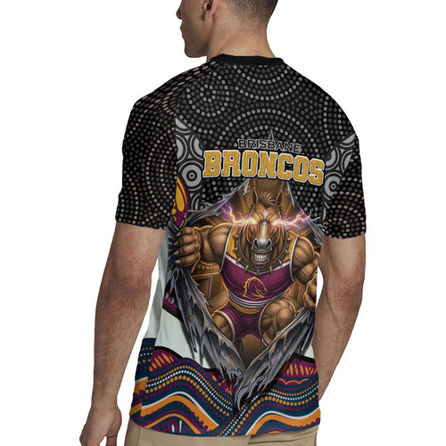 Brisbane Broncos Rugby Jersey The Scream of Lightning Eyes - Indigenous Dot Ripping Effect
