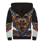 Brisbane Broncos Sherpa Hoodie The Scream of Lightning Eyes - Indigenous Dot Ripping Effect