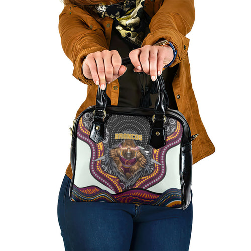 Brisbane Broncos Shoulder Handbag The Scream of Lightning Eyes - Indigenous Dot Ripping Effect