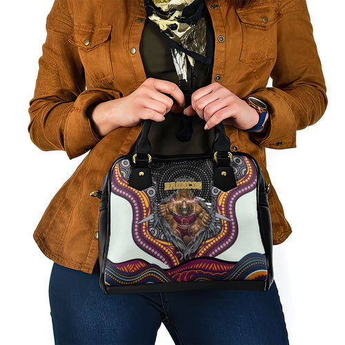Brisbane Broncos Shoulder Handbag The Scream of Lightning Eyes - Indigenous Dot Ripping Effect