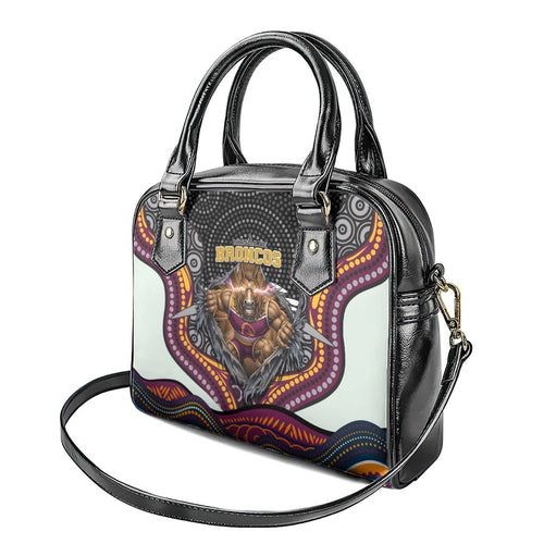 Brisbane Broncos Shoulder Handbag The Scream of Lightning Eyes - Indigenous Dot Ripping Effect