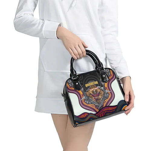 Brisbane Broncos Shoulder Handbag The Scream of Lightning Eyes - Indigenous Dot Ripping Effect