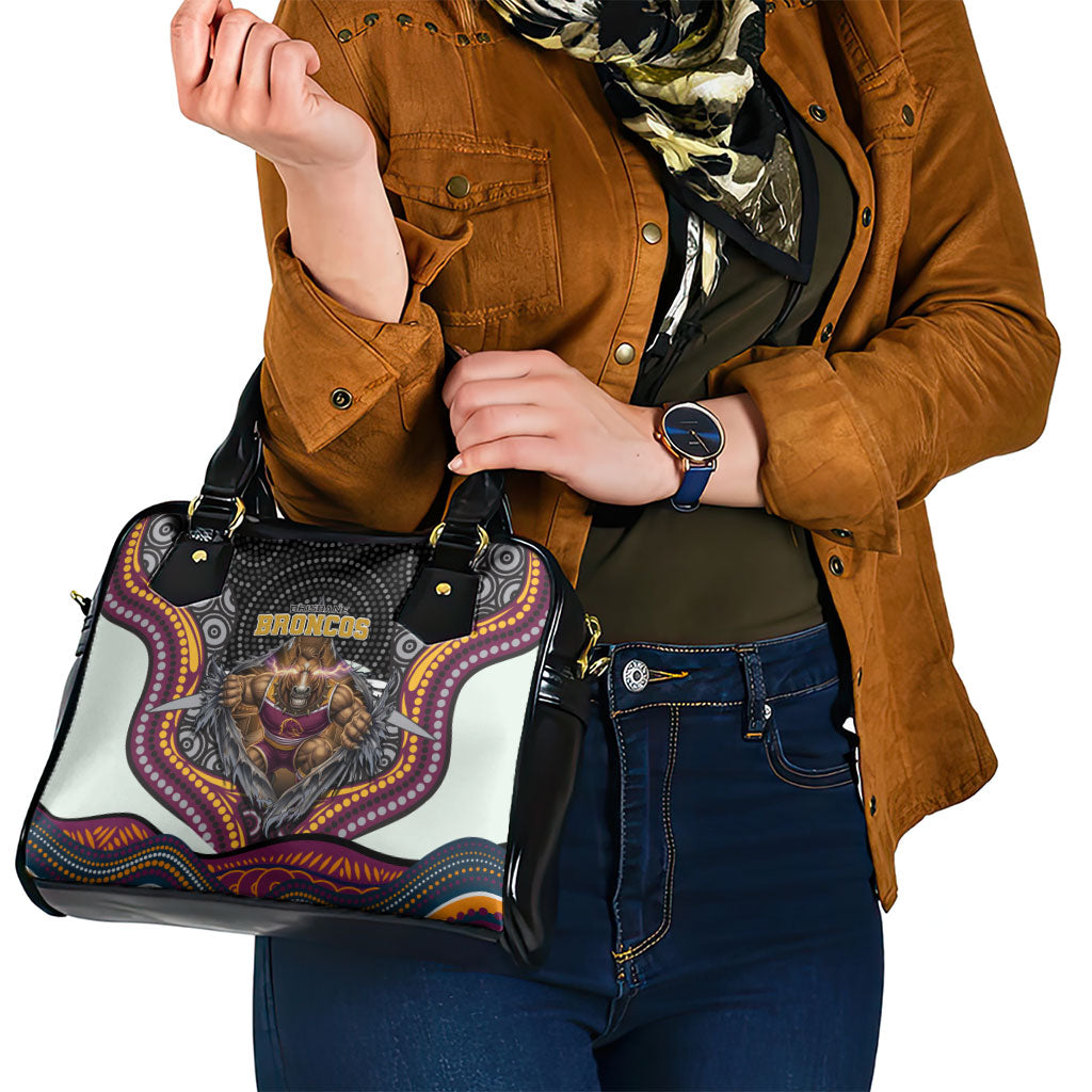 Brisbane Broncos Shoulder Handbag The Scream of Lightning Eyes - Indigenous Dot Ripping Effect