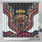 Brisbane Broncos Shower Curtain The Scream of Lightning Eyes - Indigenous Dot Ripping Effect