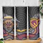 Brisbane Broncos Skinny Tumbler The Scream of Lightning Eyes - Indigenous Dot Ripping Effect