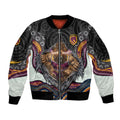 Brisbane Broncos Sleeve Zip Bomber Jacket The Scream of Lightning Eyes - Indigenous Dot Ripping Effect