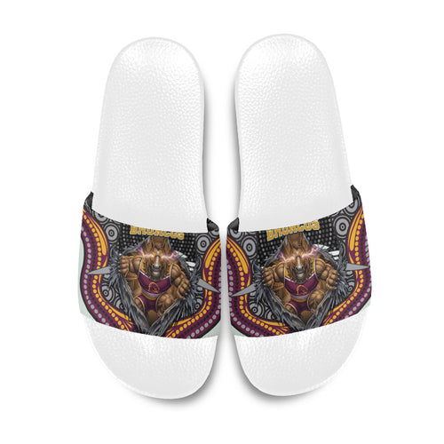 Brisbane Broncos Slide Sandals The Scream of Lightning Eyes - Indigenous Dot Ripping Effect