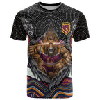 Brisbane Broncos T Shirt The Scream of Lightning Eyes - Indigenous Dot Ripping Effect