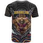 Brisbane Broncos T Shirt The Scream of Lightning Eyes - Indigenous Dot Ripping Effect