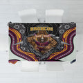 Brisbane Broncos Tablecloth The Scream of Lightning Eyes - Indigenous Dot Ripping Effect