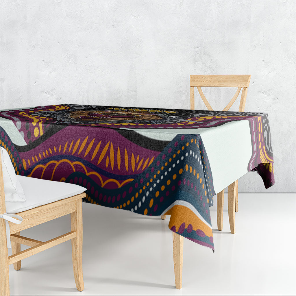 Brisbane Broncos Tablecloth The Scream of Lightning Eyes - Indigenous Dot Ripping Effect