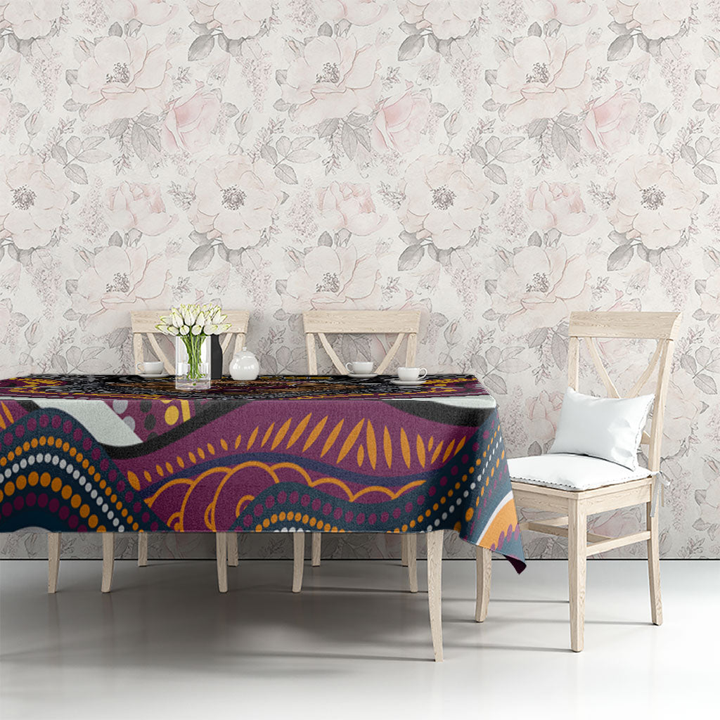 Brisbane Broncos Tablecloth The Scream of Lightning Eyes - Indigenous Dot Ripping Effect