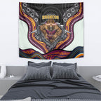 Brisbane Broncos Tapestry The Scream of Lightning Eyes - Indigenous Dot Ripping Effect
