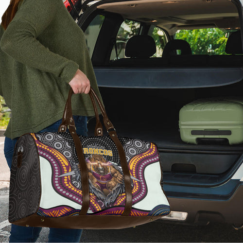 Brisbane Broncos Travel Bag The Scream of Lightning Eyes - Indigenous Dot Ripping Effect