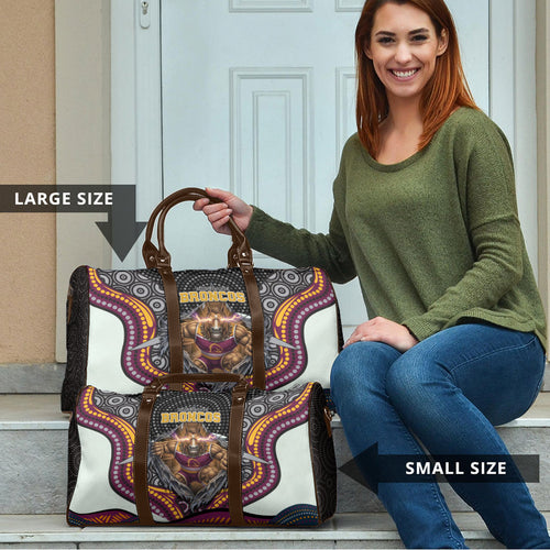 Brisbane Broncos Travel Bag The Scream of Lightning Eyes - Indigenous Dot Ripping Effect