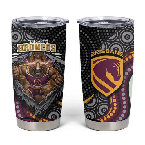 Brisbane Broncos Tumbler Cup The Scream of Lightning Eyes - Indigenous Dot Ripping Effect