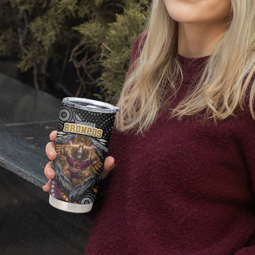 Brisbane Broncos Tumbler Cup The Scream of Lightning Eyes - Indigenous Dot Ripping Effect