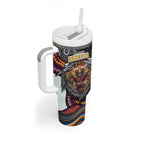 Brisbane Broncos Tumbler With Handle The Scream of Lightning Eyes - Indigenous Dot Ripping Effect
