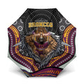 Brisbane Broncos Umbrella The Scream of Lightning Eyes - Indigenous Dot Ripping Effect