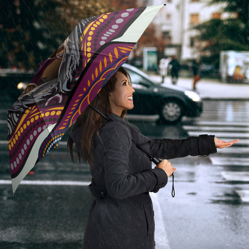 Brisbane Broncos Umbrella The Scream of Lightning Eyes - Indigenous Dot Ripping Effect