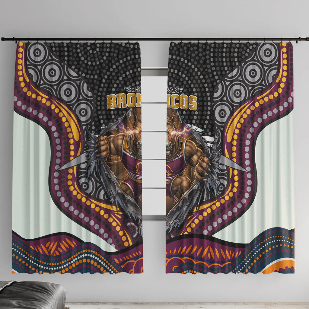Brisbane Broncos Window Curtain The Scream of Lightning Eyes - Indigenous Dot Ripping Effect
