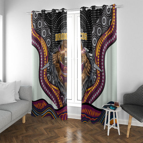 Brisbane Broncos Window Curtain The Scream of Lightning Eyes - Indigenous Dot Ripping Effect