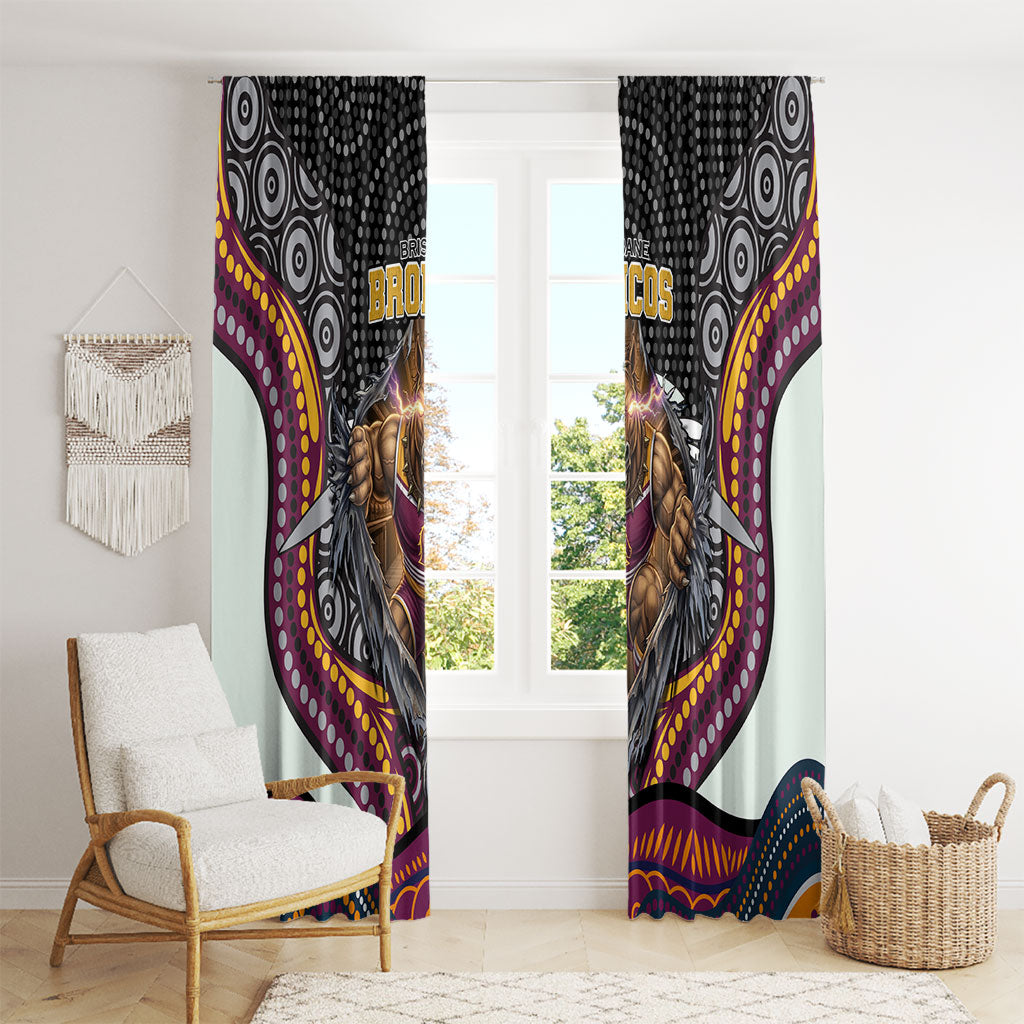 Brisbane Broncos Window Curtain The Scream of Lightning Eyes - Indigenous Dot Ripping Effect