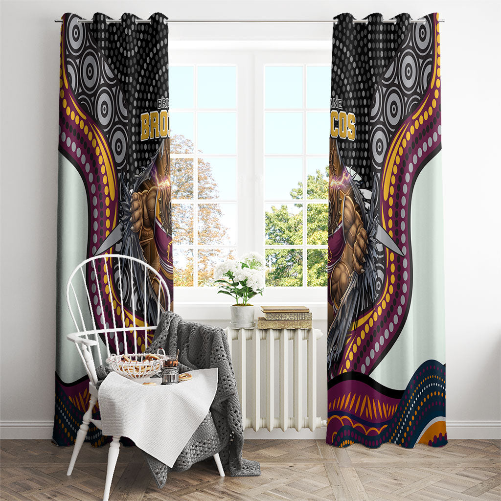 Brisbane Broncos Window Curtain The Scream of Lightning Eyes - Indigenous Dot Ripping Effect