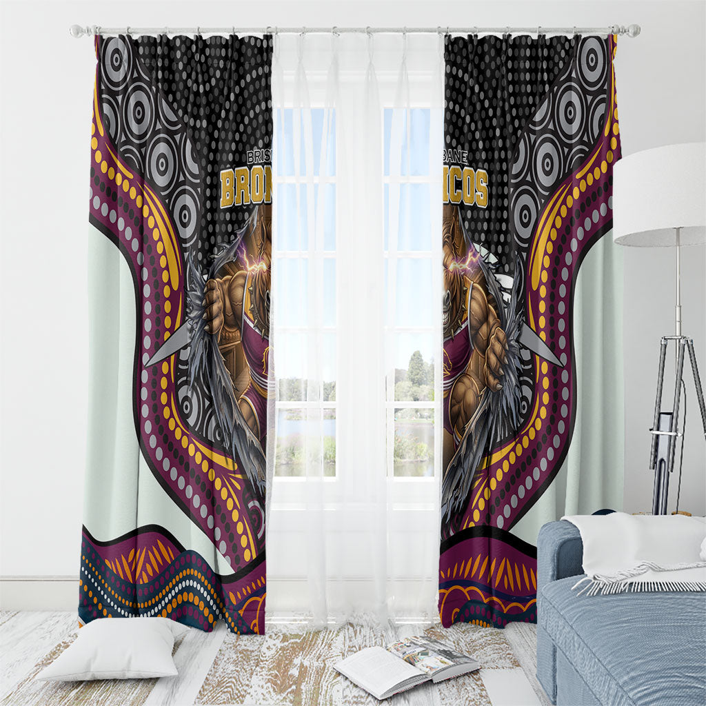 Brisbane Broncos Window Curtain The Scream of Lightning Eyes - Indigenous Dot Ripping Effect