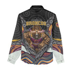 Brisbane Broncos Women Casual Shirt The Scream of Lightning Eyes - Indigenous Dot Ripping Effect