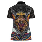 Brisbane Broncos Women Polo Shirt The Scream of Lightning Eyes - Indigenous Dot Ripping Effect