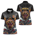 Brisbane Broncos Women Polo Shirt The Scream of Lightning Eyes - Indigenous Dot Ripping Effect