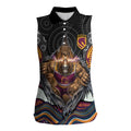 Brisbane Broncos Women Sleeveless Polo Shirt The Scream of Lightning Eyes - Indigenous Dot Ripping Effect