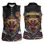 Brisbane Broncos Women Sleeveless Polo Shirt The Scream of Lightning Eyes - Indigenous Dot Ripping Effect