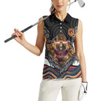 Brisbane Broncos Women Sleeveless Polo Shirt The Scream of Lightning Eyes - Indigenous Dot Ripping Effect